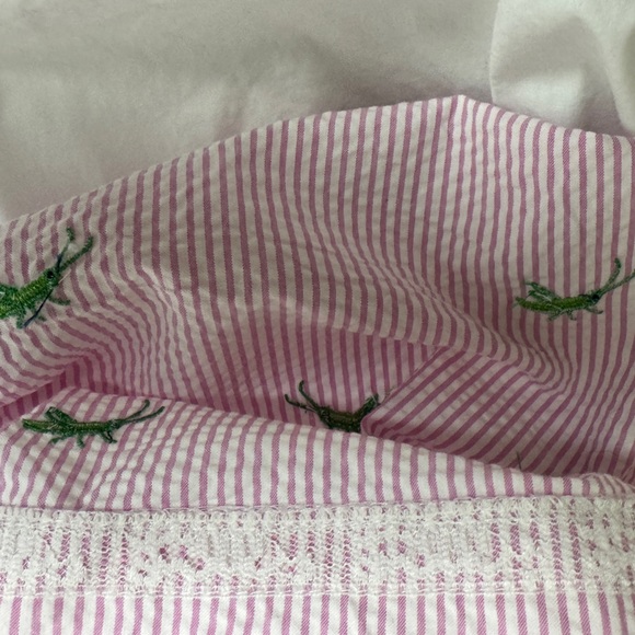 Lilly Pulitzer Seersucker Lottie Dress in Party Hopper Embroidery Twee Size 10 - Picture 10 of 14